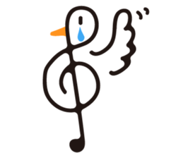 TREBLE CLEF BIRD sticker #1943710