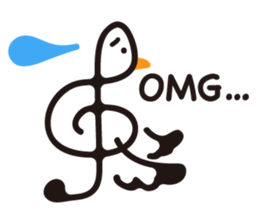 TREBLE CLEF BIRD sticker #1943713