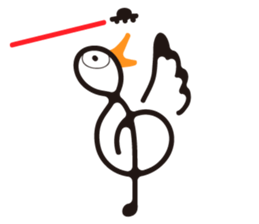 TREBLE CLEF BIRD sticker #1943716