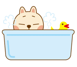 Happy life of pink rabbit and shiba inu sticker #1944882