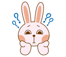 Happy life of pink rabbit and shiba inu sticker #1944888