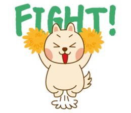 Happy life of pink rabbit and shiba inu sticker #1944895