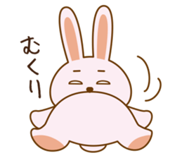 Happy life of pink rabbit and shiba inu sticker #1944902