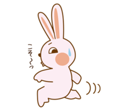 Happy life of pink rabbit and shiba inu sticker #1944904