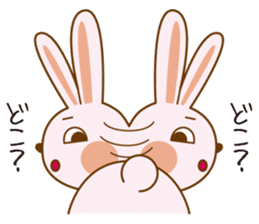 Happy life of pink rabbit and shiba inu sticker #1944907