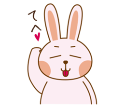 Happy life of pink rabbit and shiba inu sticker #1944908