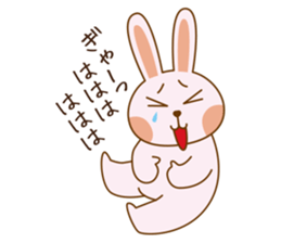 Happy life of pink rabbit and shiba inu sticker #1944909