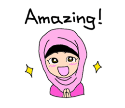 Happy Hijab Girl 1(Eng) sticker #1946765