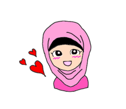 Happy Hijab Girl 1(Eng) sticker #1946784