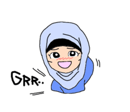 Happy Hijab Girl 1(Eng) sticker #1946789