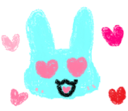 a poncho and a light-blue rabbit sticker #1946890