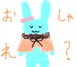 a poncho and a light-blue rabbit sticker #1946901