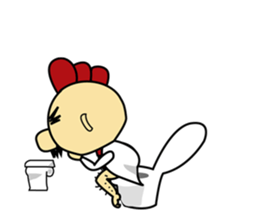 chicken work man sticker #1949540