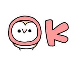 Mamefuku of barn owl sticker #1950718
