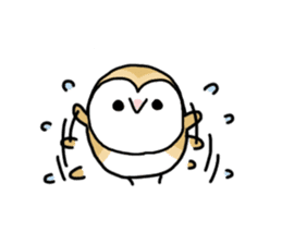 Mamefuku of barn owl sticker #1950742
