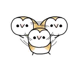 Mamefuku of barn owl sticker #1950752