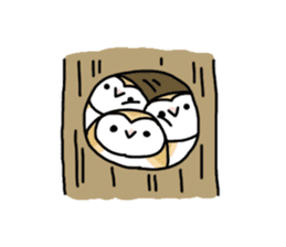 Mamefuku of barn owl sticker #1950753