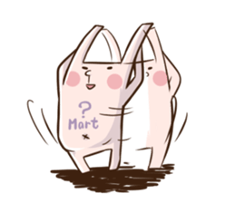 Rabbit with his plastic bag sticker #1952123