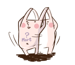 Rabbit with his plastic bag sticker #1952123