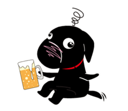 Black Lab moo sticker #1952872