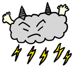Sun, clouds, moon and rain sticker #1953777