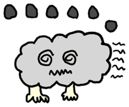 Sun, clouds, moon and rain sticker #1953781