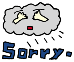 Sun, clouds, moon and rain sticker #1953787