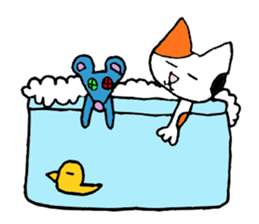 Cat and mouse What are you doing? sticker #1955563