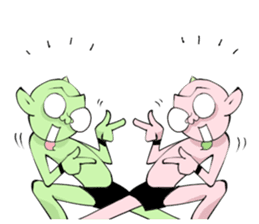 Pinky and Greenky English ver sticker #1963912