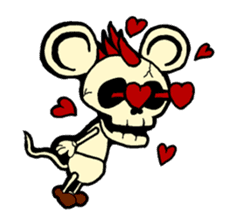 Skull Punk Rock Mouse and rabbit sticker #1964437