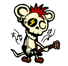 Skull Punk Rock Mouse and rabbit sticker #1964457