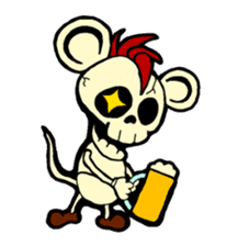 Skull Punk Rock Mouse and rabbit sticker #1964463
