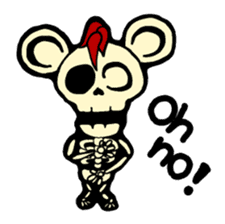 Skull Punk Rock Mouse and rabbit sticker #1964464