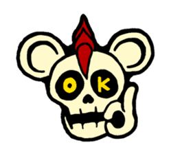 Skull Punk Rock Mouse and rabbit sticker #1964475