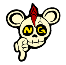 Skull Punk Rock Mouse and rabbit sticker #1964476
