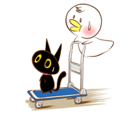Black cat & Cute ghost - English - sticker #1964667