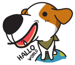 The Cash~funny dog jumping to the world~ sticker #1965477