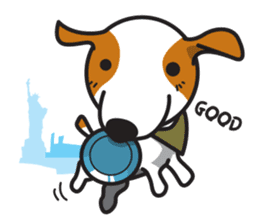 The Cash~funny dog jumping to the world~ sticker #1965478