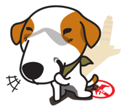 The Cash~funny dog jumping to the world~ sticker #1965481