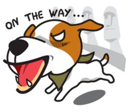 The Cash~funny dog jumping to the world~ sticker #1965486