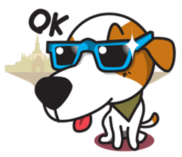 The Cash~funny dog jumping to the world~ sticker #1965492