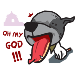 The Cash~funny dog jumping to the world~ sticker #1965500