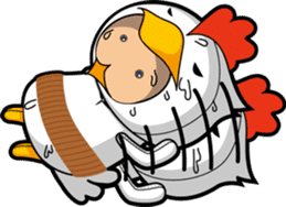 Hot guy(chicken costume)english version sticker #1967213