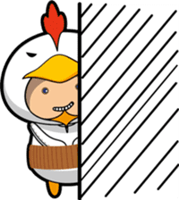 Hot guy(chicken costume)english version sticker #1967234