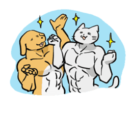 muscle cats sticker #1970553