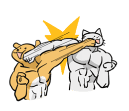 muscle cats sticker #1970554