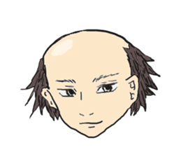 Not bald head. This is short hair man. sticker #1971697