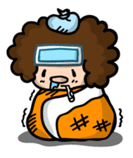 Afro-kun has complained of poor health. sticker #1978408