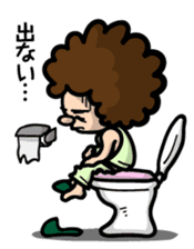 Afro-kun has complained of poor health. sticker #1978410