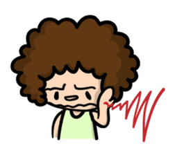 Afro-kun has complained of poor health. sticker #1978426